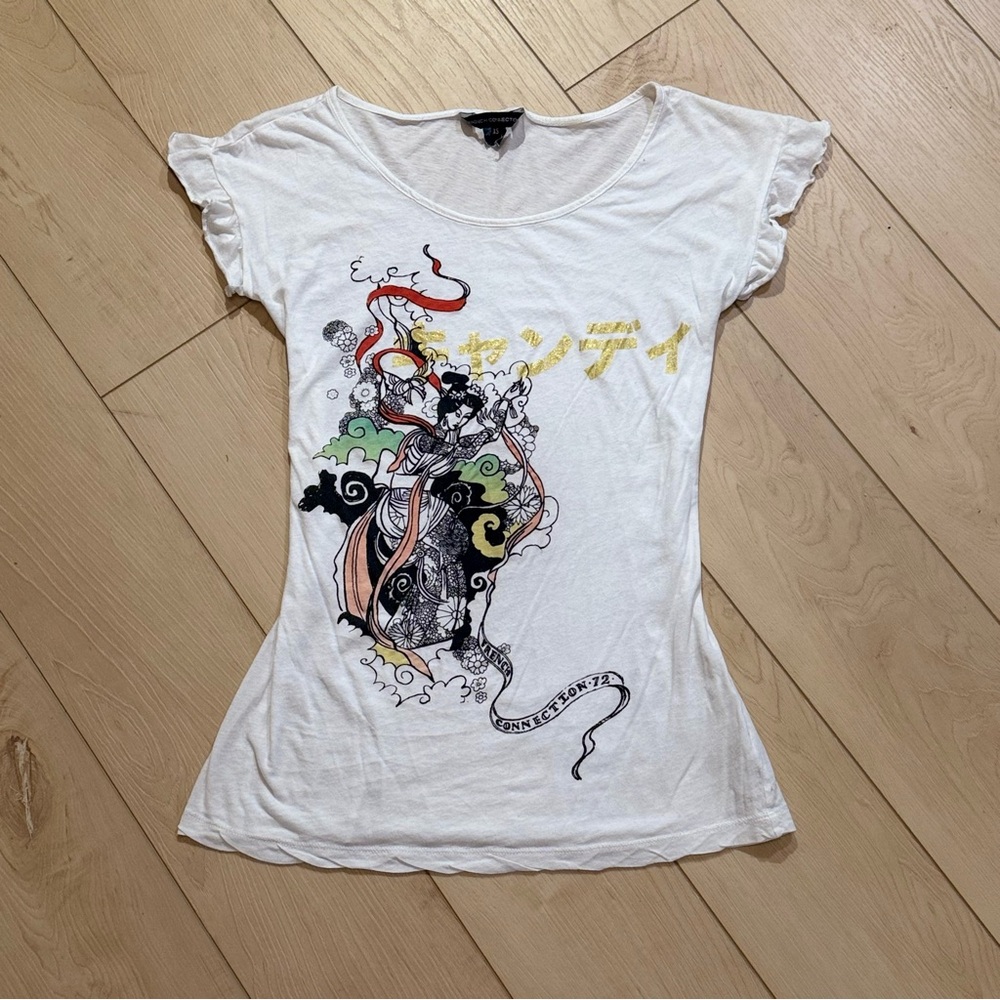 y2k geisha graphic shirt by french connection